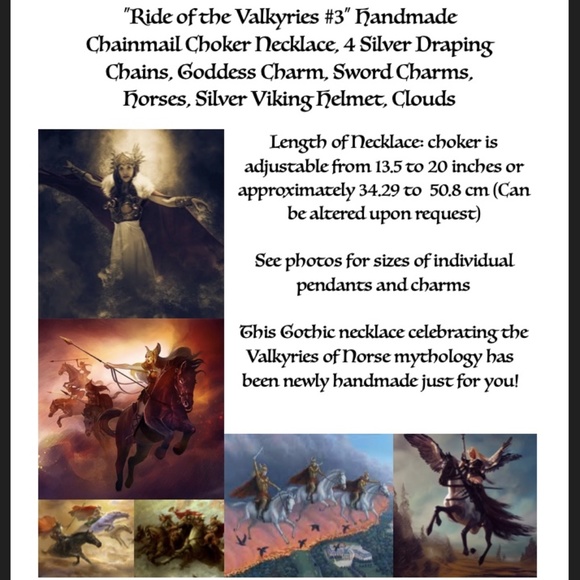 "Ride of the Valkyries #3" Handmade Gothic Warrior Silver Choker Necklace Viking - Picture 15 of 16